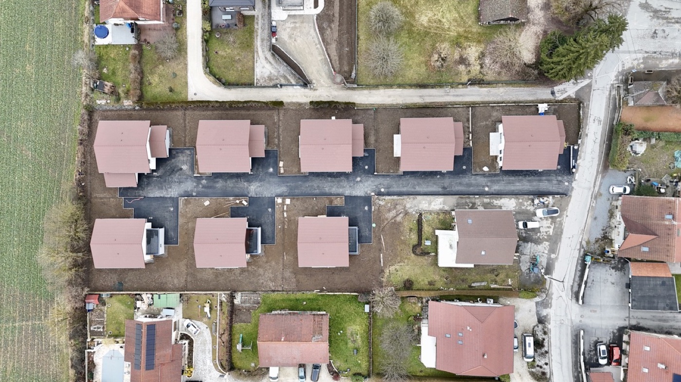 Programme Passeirier — 8 villas à Saint-Pierre-en-Faucigny — vue aérienne de dessus